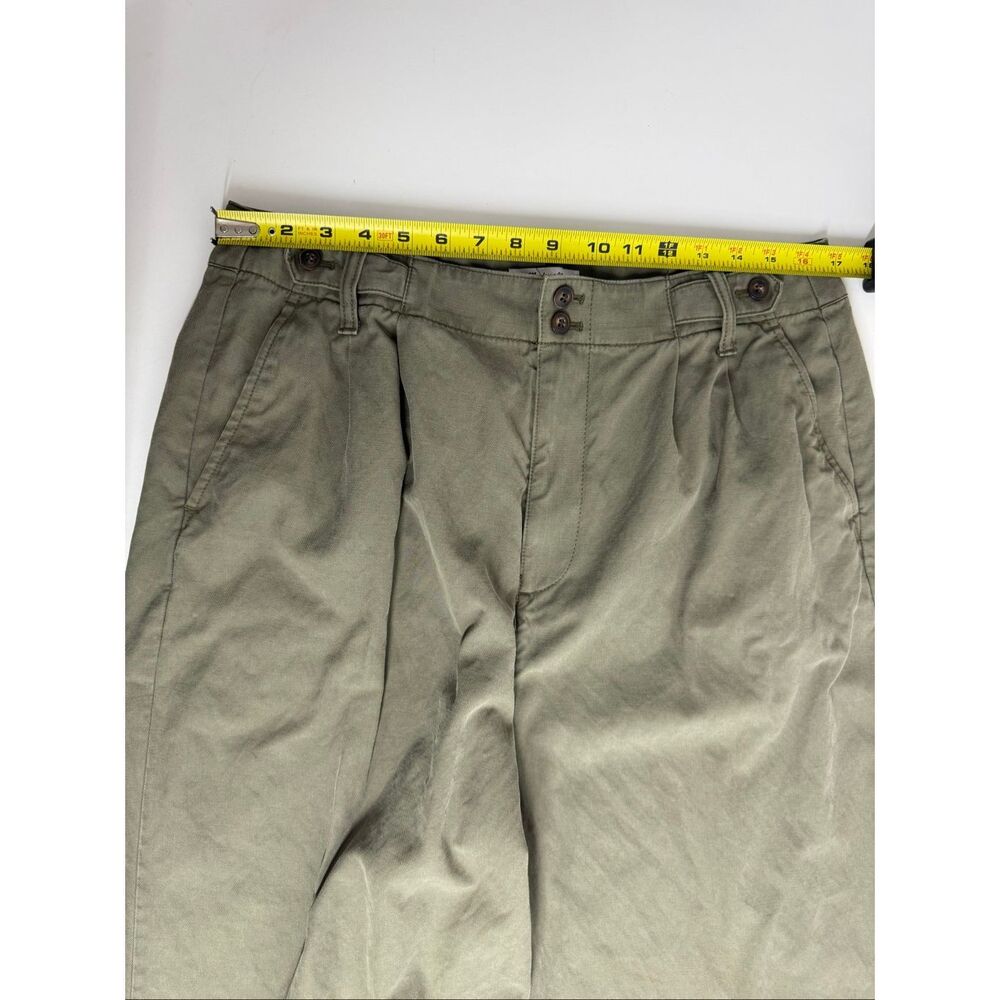 Madewell Wide Leg Crop Pants Women Size 14 Green Lyocell Linen Cotton High Rise - Picture 12 of 16